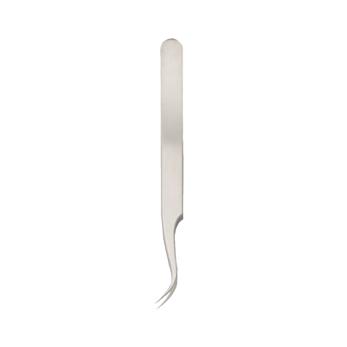 Curved Fine Tip Stainless Steel Forceps, 4.75"