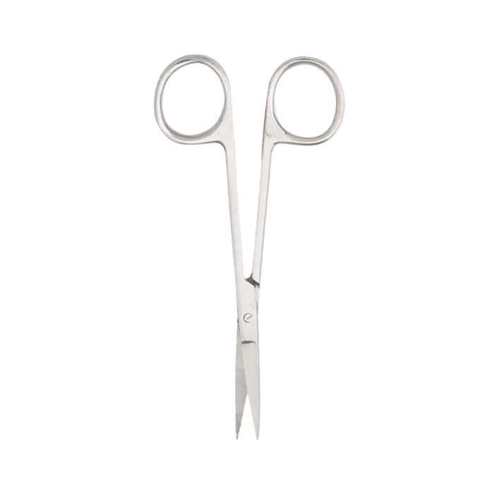 Straight Iris Stainless Steel Scissors, Mirror Finish; 4.25"